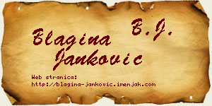 Blagina Janković vizit kartica